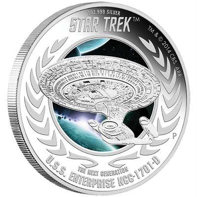 2015 Tuvalu Star Trek USS Enterprise NCC 1701-D $1 Silver Proof 1oz Coin Box Coa 2015 Tuvalu Star Trek USS Enterprise NCC 1701-D $1 Silver Proof 1oz Coin Box Coa