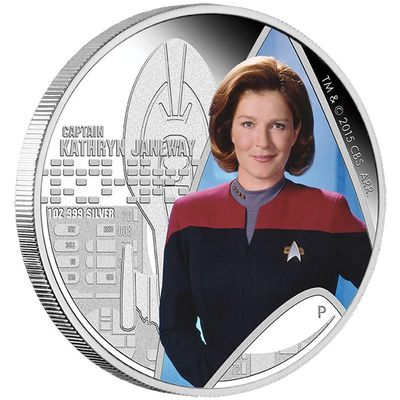 2015 Tuvalu Star Trek Captain Janeway $1 Silver Proof 1oz Coin Box Coa 2015 Tuvalu Star Trek Captain Janeway $1 Silver Proof 1oz Coin Box Coa