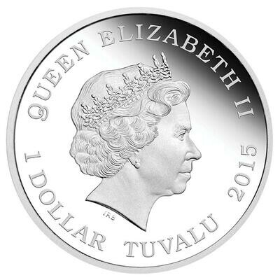 2015 Tuvalu Back to the Future DeLorean $1 Silver Proof 1oz Coin