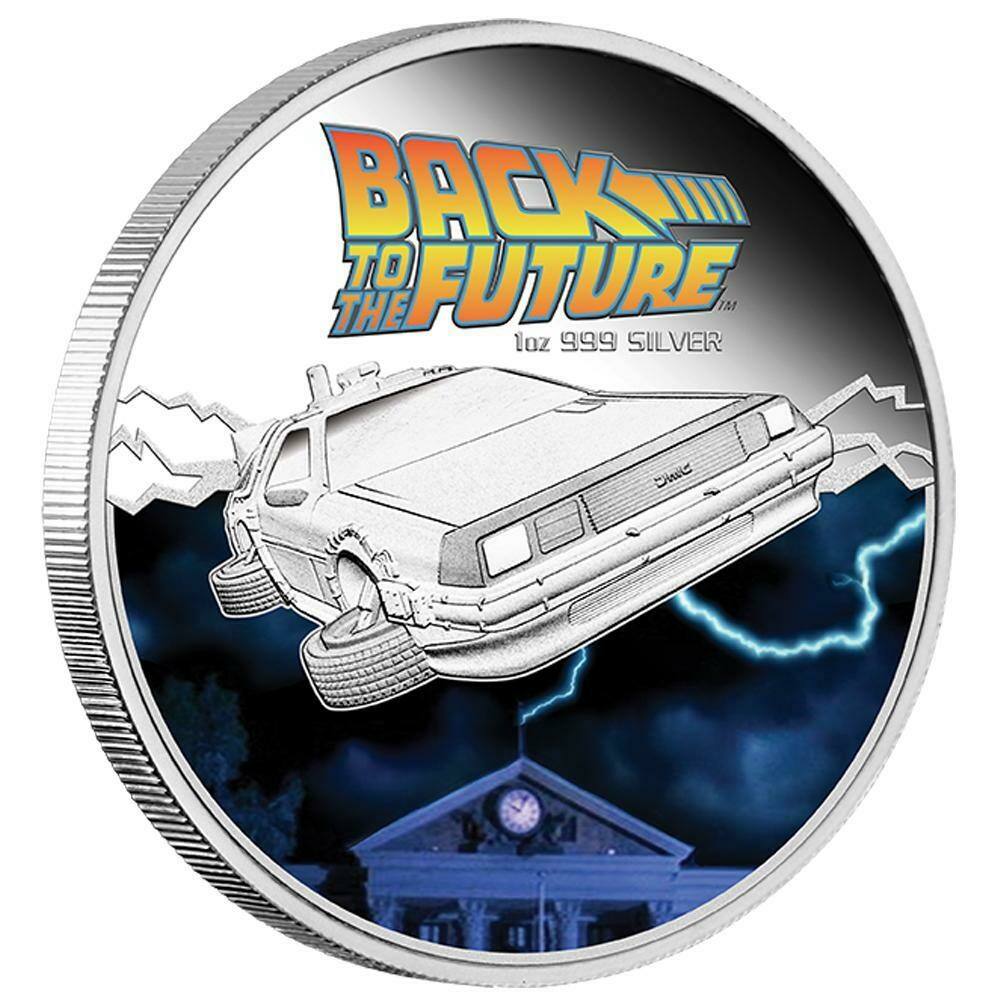 2015 Tuvalu Back to the Future DeLorean $1 Silver Proof 1oz Coin