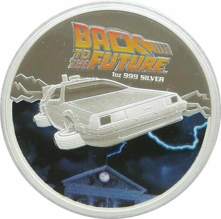 2015 Tuvalu Back to the Future DeLorean $1 Silver Proof 1oz Coin