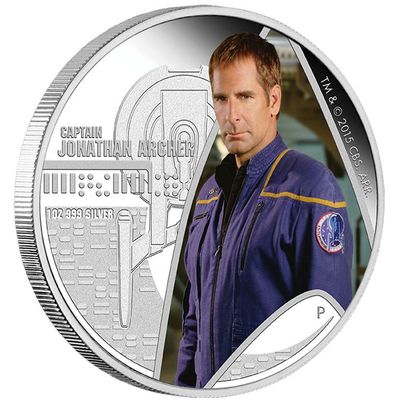 2015 Tuvalu Star Trek Captain Archer $1 Silver Proof 1oz Coin Box Coa 2015 Tuvalu Star Trek Captain Archer $1 Silver Proof 1oz Coin Box Coa