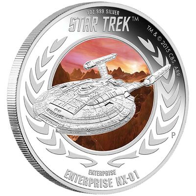 2015 Tuvalu Star Trek USS Enterprise NX-01 $1 Silver Proof 1oz Coin Box Coa 2015 Tuvalu Star Trek USS Enterprise NX-01 $1 Silver Proof 1oz Coin Box Coa
