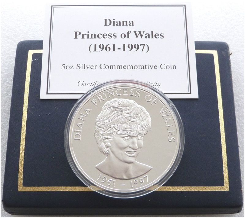 1998 Uganda Lady Diana Princess of Wales 10,000 Shillings Silver Proof 5oz Coin Box Coa 1998 Uganda Lady Diana Princess of Wales 10,000 Shillings Silver Proof 5oz Coin Box Coa