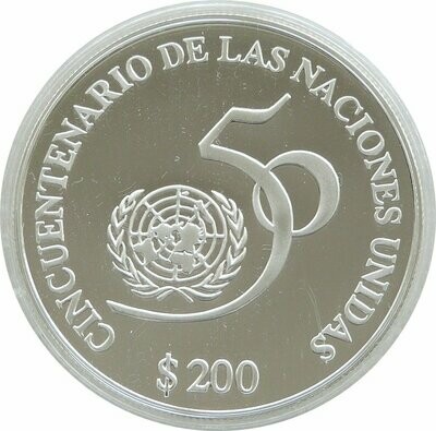 1995 Uruguay United Nations $200 Silver Proof Coin 1995 Uruguay United Nations $200 Silver Proof Coin