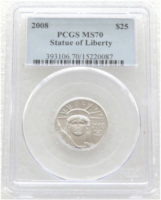2008 American Eagle $25 Platinum 1/4oz Coin PCGS MS70
