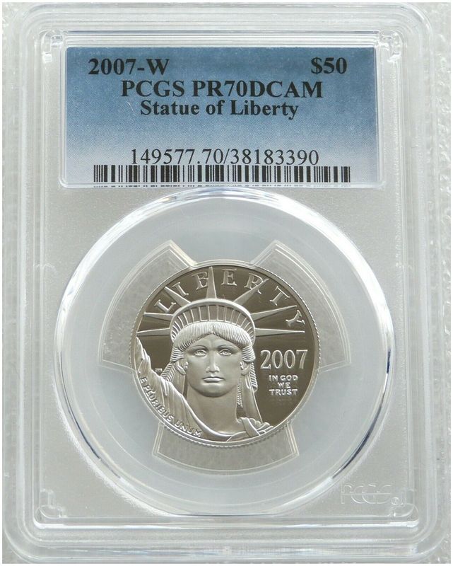 2007-W American Eagle $50 Platinum Proof 1/2oz Coin PCGS PR70 DCAM 2007-W American Eagle $50 Platinum Proof 1/2oz Coin PCGS PR70 DCAM