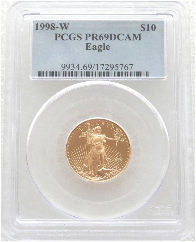 1998-W American Eagle $10 Gold Proof 1/4oz Coin PCGS PR69 DCAM 1998-W American Eagle $10 Gold Proof 1/4oz Coin PCGS PR69 DCAM