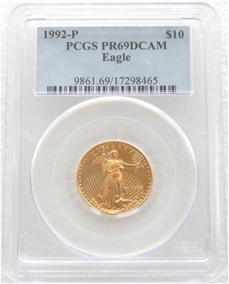 1992-P American Eagle $10 Gold Proof 1/4oz Coin PCGS PR69 DCAM 1992-P American Eagle $10 Gold Proof 1/4oz Coin PCGS PR69 DCAM