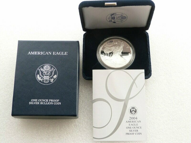 2004-W American Eagle $1 Silver Proof 1oz Coin Box Coa 2004-W American Eagle $1 Silver Proof 1oz Coin Box Coa