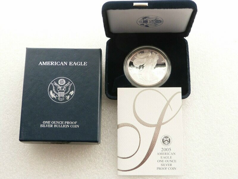 2005-W American Eagle $1 Silver Proof 1oz Coin Box Coa 2005-W American Eagle $1 Silver Proof 1oz Coin Box Coa