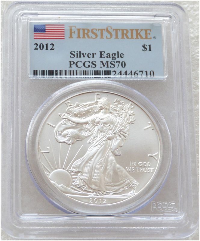 2012 American Eagle $1 Silver 1oz Coin PCGS MS70 First Strike