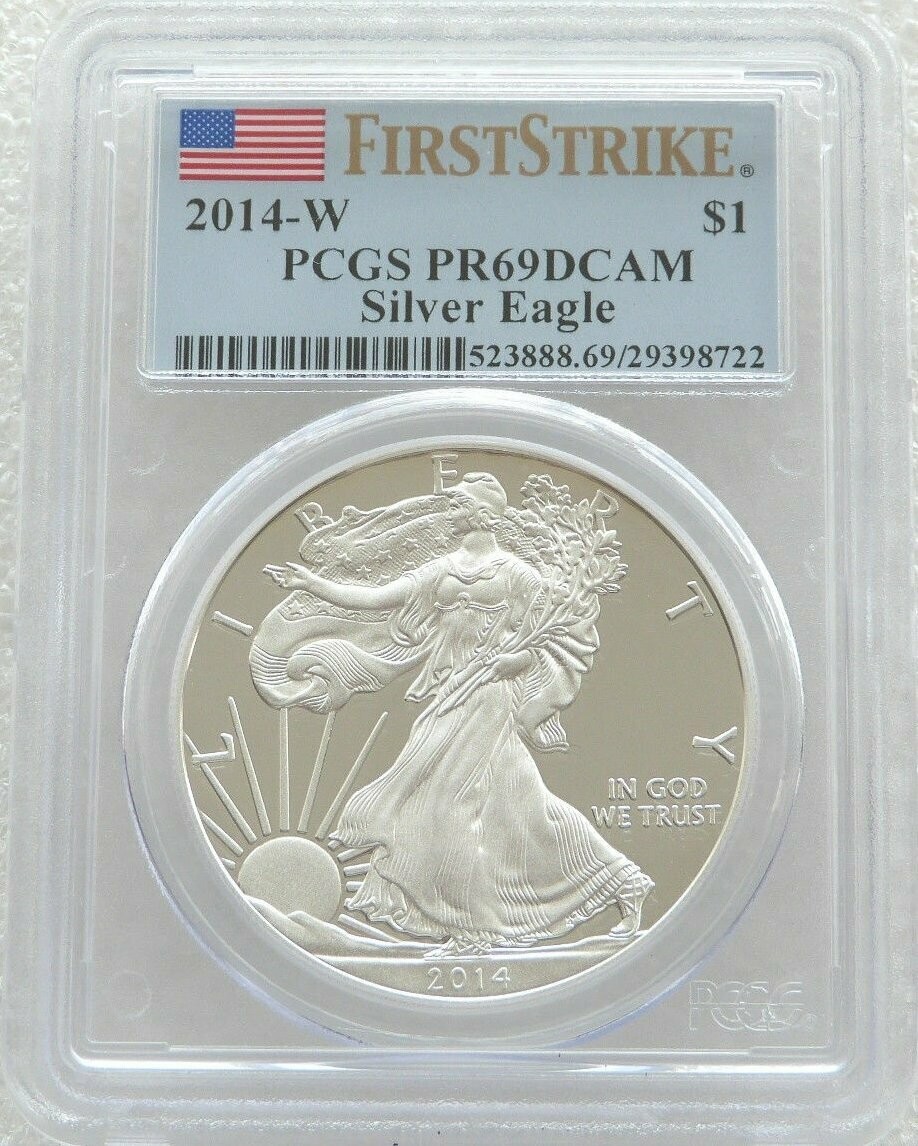 2014-W American Eagle $1 Silver Proof 1oz Coin PCGS PR69 DCAM First Strike 2014-W American Eagle $1 Silver Proof 1oz Coin PCGS PR69 DCAM First Strike