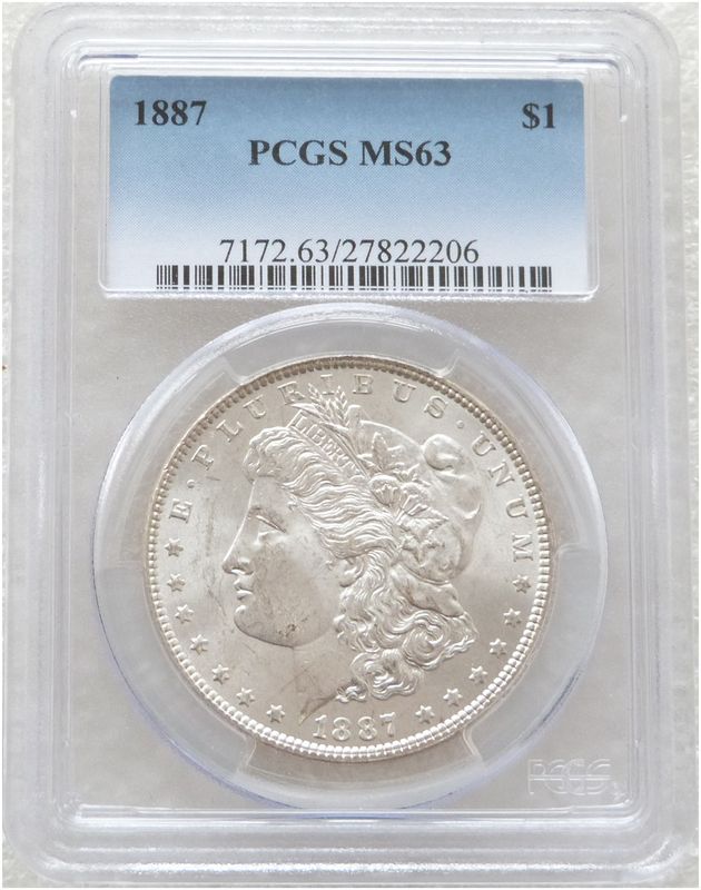 1887 American Morgan $1 Silver Coin PCGS MS63 Philadelphia