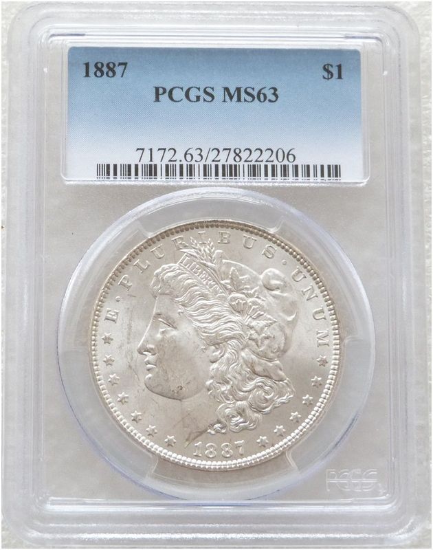 1887 American Morgan $1 Silver Coin PCGS MS63 Philadelphia