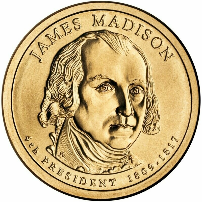 2007 American Presidential Dollar James Madison $1 Coin