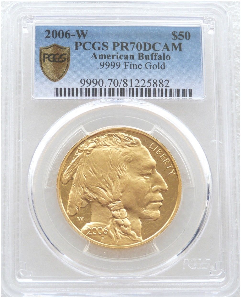2006-W American Buffalo $50 Gold Proof 1oz Coin PCGS PR70 DCAM