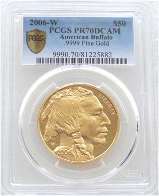 2006-W American Buffalo $50 Gold Proof 1oz Coin PCGS PR70 DCAM