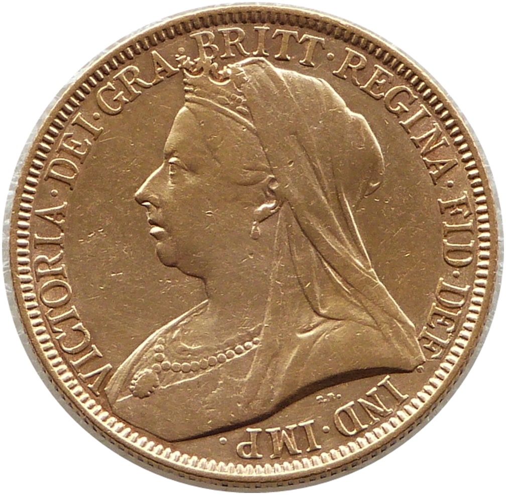 1893 Victoria Veiled Head £2 Double Sovereign Gold Coin