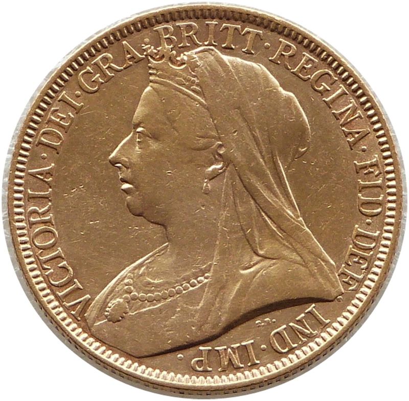 1893 Victoria Veiled Head £2 Double Sovereign Gold Coin