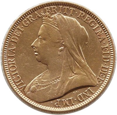 1893 Victoria Veiled Head £2 Double Sovereign Gold Coin
