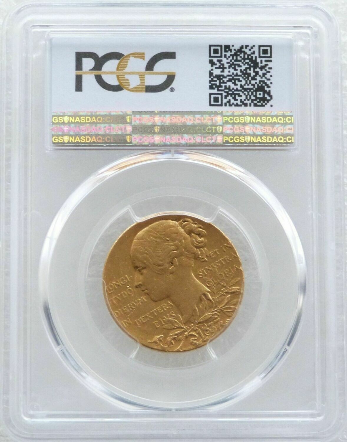 1897 Queen Victoria Diamond Jubilee Eimer Gold Matte Medal PCGS SP53
