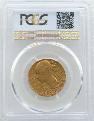 1897 Queen Victoria Diamond Jubilee Eimer Gold Matte Medal PCGS SP53