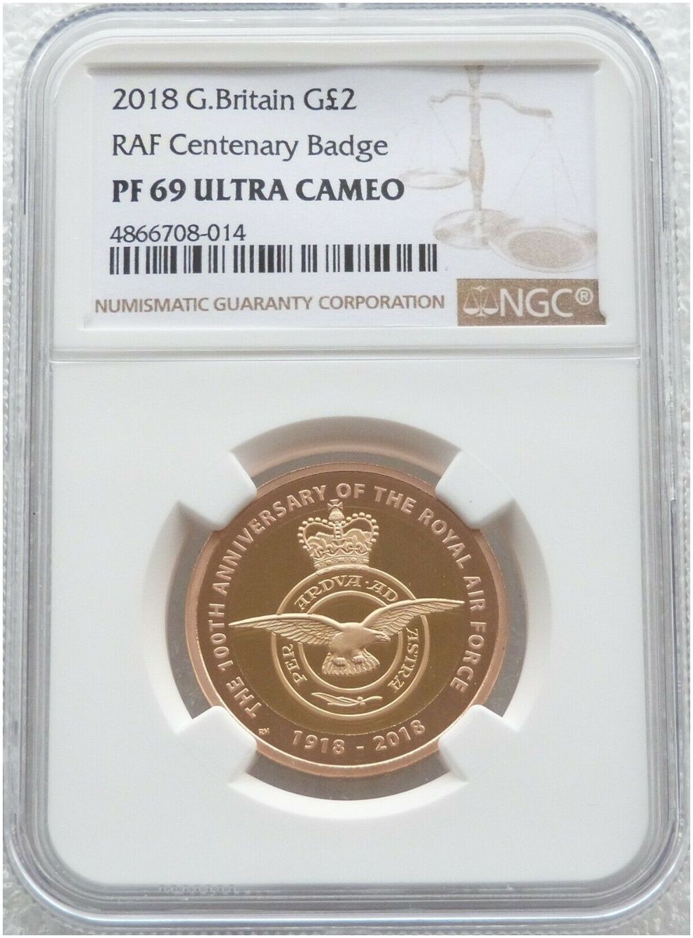 2018 Royal Air Force RAF Emblem £2 Gold Proof Coin NGC PF69 Ultra Cameo 2018 Royal Air Force RAF Emblem £2 Gold Proof Coin NGC PF69 Ultra Cameo