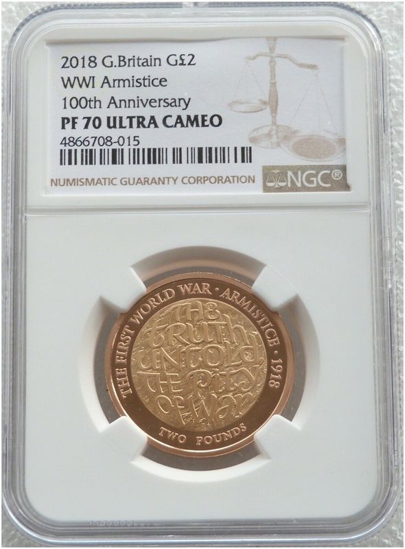 2018 First World War Armistice £2 Gold Proof Coin NGC PF70 UC 2018 First World War Armistice £2 Gold Proof Coin NGC PF70 UC