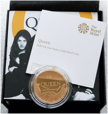 2020 Music Legends Queen £100 Gold Proof 1oz Coin Box Coa 2020 Music Legends Queen £100 Gold Proof 1oz Coin Box Coa