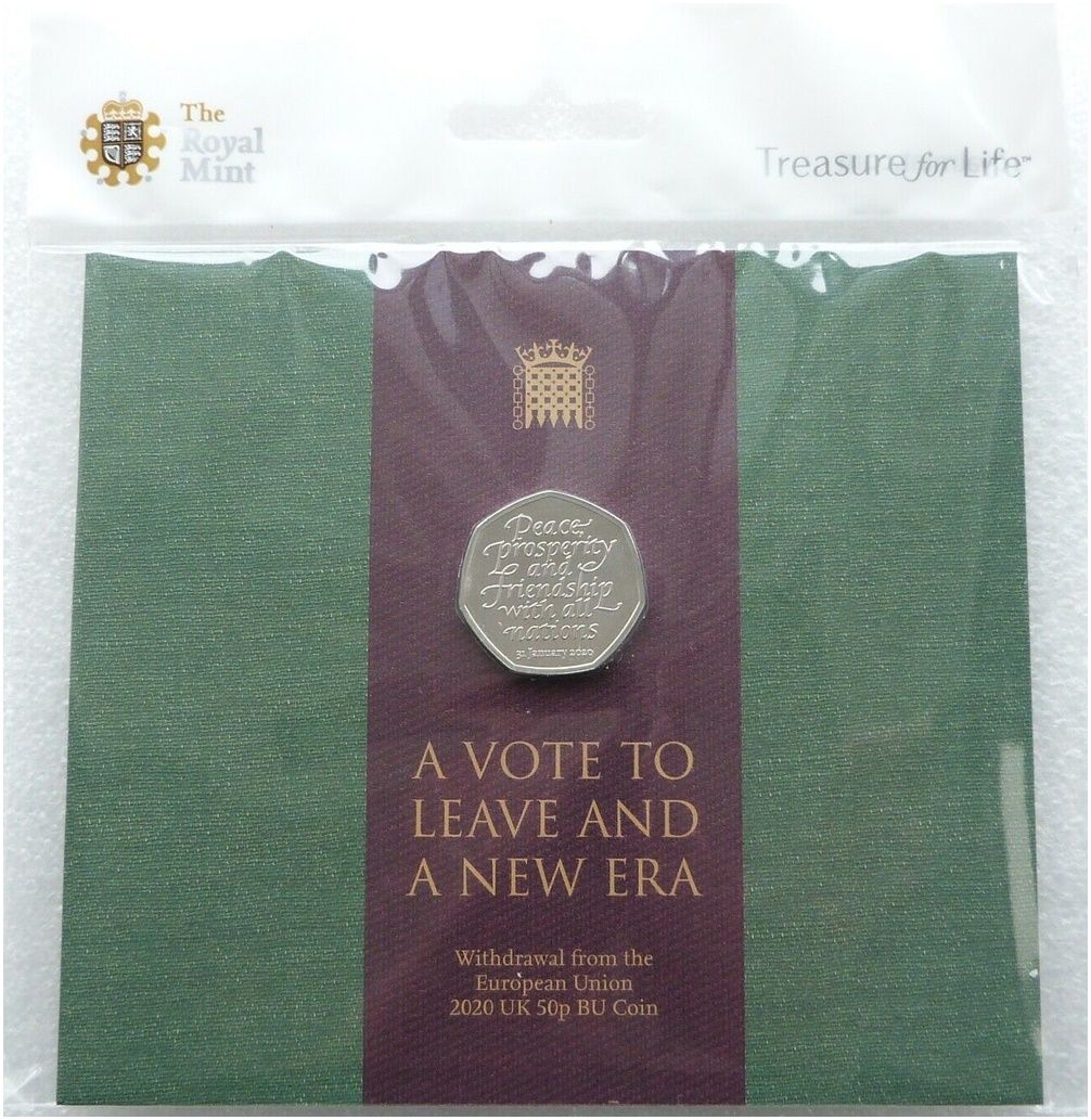 2020 Withdrawal from the EU Brexit 50p Brilliant Uncirculated Coin Pack