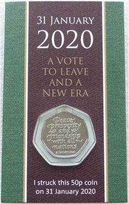 2020 Struck on the Day Withdrawal from the EU Brexit 50p Brilliant Uncirculated Coin Pack