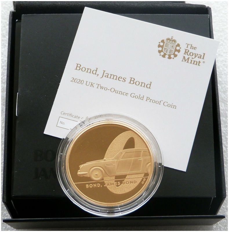 2020 James Bond 007 £200 Gold Proof 2oz Coin Box Coa 2020 James Bond 007 £200 Gold Proof 2oz Coin Box Coa