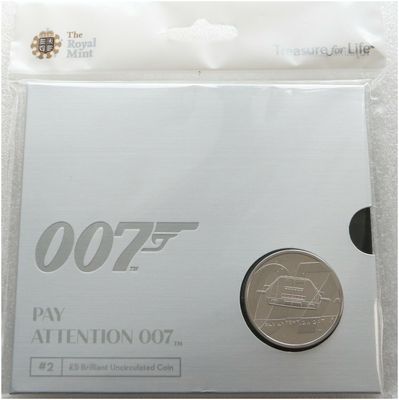 2020 James Bond Pay Attention 007 £5 Brilliant Uncirculated Coin Pack Sealed