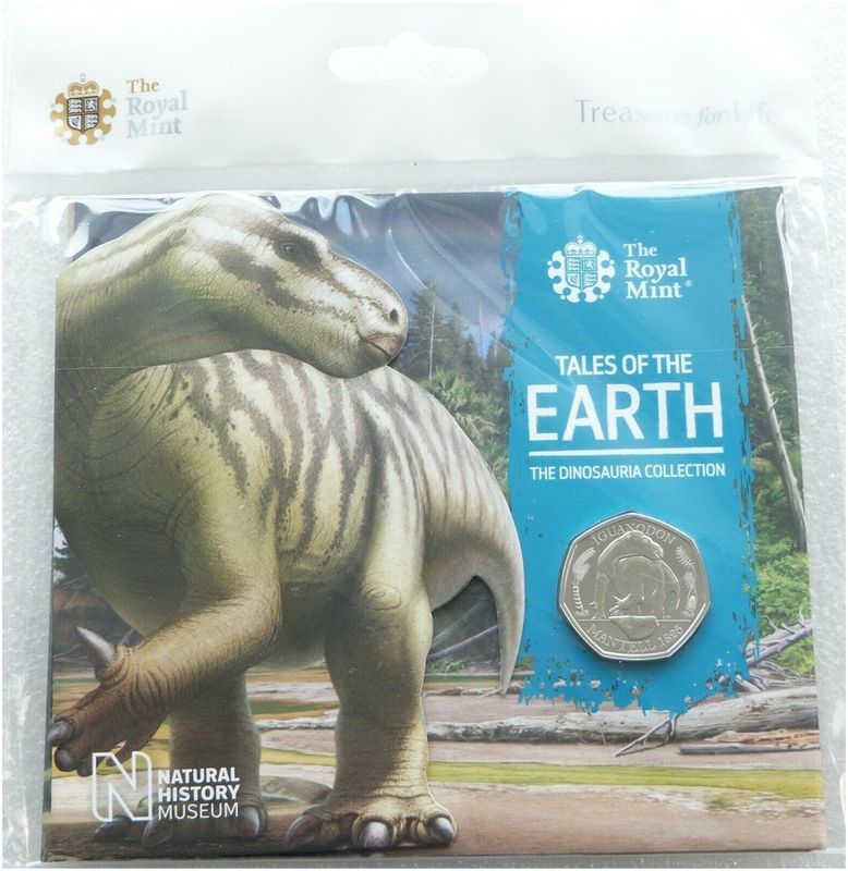 2020 Dinosauria Iguanodon 50p Brilliant Uncirculated Coin Pack