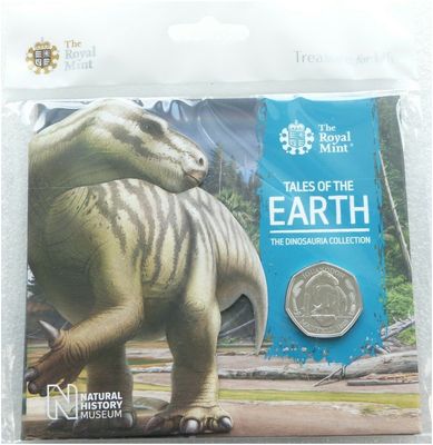 2020 Dinosauria Iguanodon 50p Brilliant Uncirculated Coin Pack