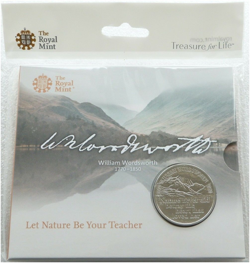 2020 William Wordsworth £5 Brilliant Uncirculated Coin Pack Sealed