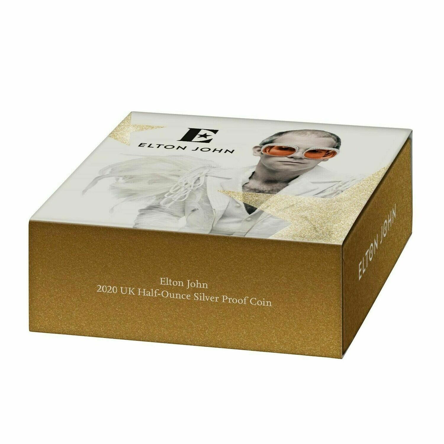 2020 Elton John £1 Silver Proof 1/2oz Coin Box Coa