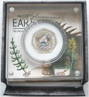 2020 Dinosauria Hylaeosaurus Colour 50p Silver Proof Coin Box Coa