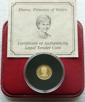 1997 Niue Lady Diana $20 Gold Proof 1/25oz Coin Box Coa 1997 Niue Lady Diana $20 Gold Proof 1/25oz Coin Box Coa