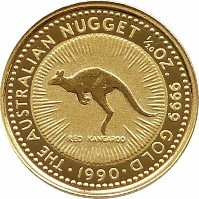 1990 Australia Kangaroo $5 Gold 1/20oz Coin