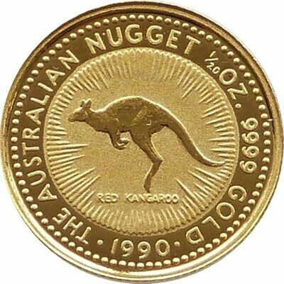 1990 Australia Kangaroo $5 Gold 1/20oz Coin