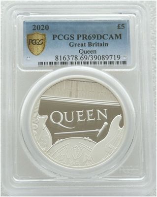 2020 Music Legends Queen £5 Silver Proof 2oz Coin PCGS PR69 DCAM 2020 Music Legends Queen £5 Silver Proof 2oz Coin PCGS PR69 DCAM