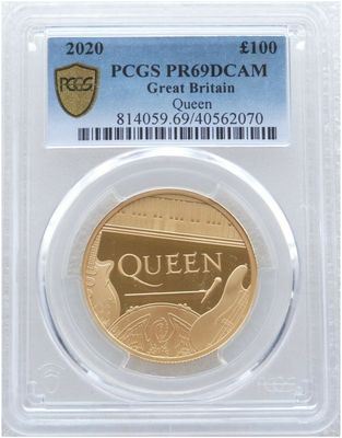 2020 Music Legends Queen £100 Gold Proof 1oz Coin PCGS PR69 DCAM 2020 Music Legends Queen £100 Gold Proof 1oz Coin PCGS PR69 DCAM