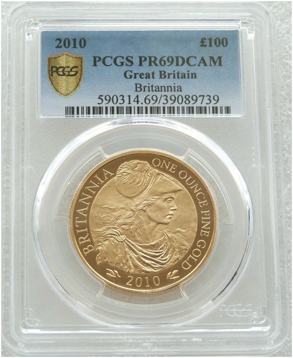2010 Britannia £100 Gold Proof 1oz Coin PCGS PR69 DCAM - Mintage 867 2010 Britannia £100 Gold Proof 1oz Coin PCGS PR69 DCAM - Mintage 867
