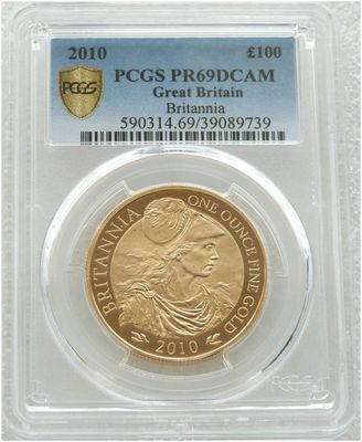 2010 Britannia £100 Gold Proof 1oz Coin PCGS PR69 DCAM - Mintage 867 2010 Britannia £100 Gold Proof 1oz Coin PCGS PR69 DCAM - Mintage 867
