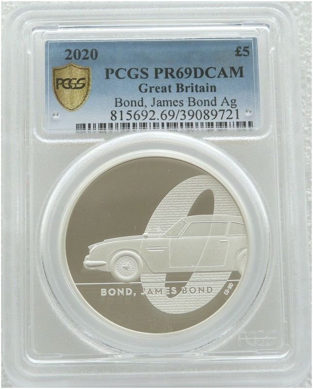 2020 James Bond 007 £5 Silver Proof 2oz Coin PCGS PR69 DCAM 2020 James Bond 007 £5 Silver Proof 2oz Coin PCGS PR69 DCAM