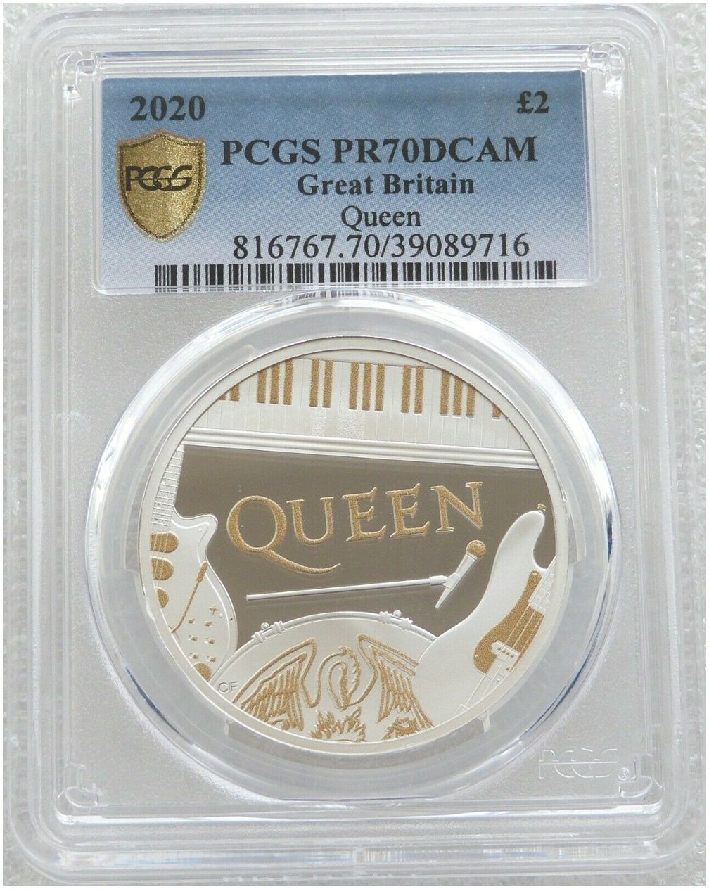 2020 Music Legends Queen £2 Silver Proof 1oz Coin PCGS PR70 DCAM 2020 Music Legends Queen £2 Silver Proof 1oz Coin PCGS PR70 DCAM