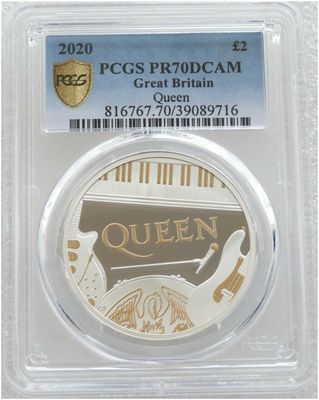 2020 Music Legends Queen £2 Silver Proof 1oz Coin PCGS PR70 DCAM 2020 Music Legends Queen £2 Silver Proof 1oz Coin PCGS PR70 DCAM