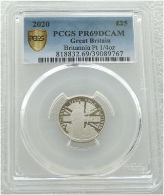 2020 Britannia £25 Platinum Proof 1/4oz Coin PCGS PR69 DCAM